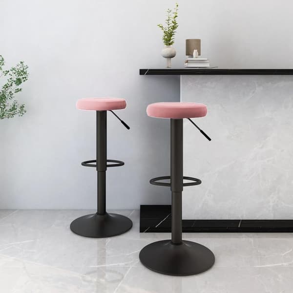 vidaXL barstole 2 stk. fløjl pink
