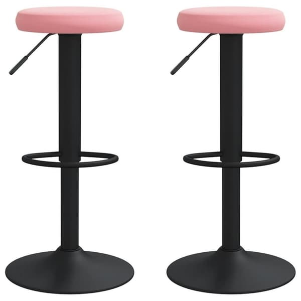 vidaXL barstole 2 stk. fløjl pink