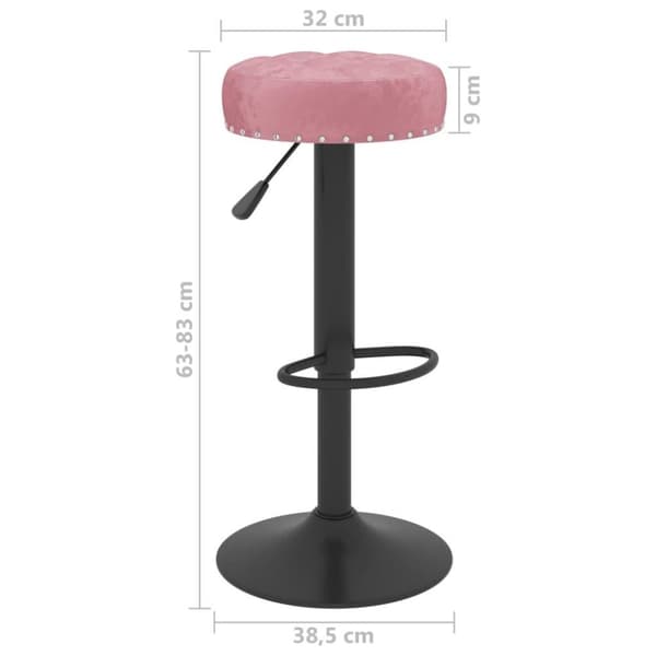 vidaXL barstole 2 stk. fløjl pink
