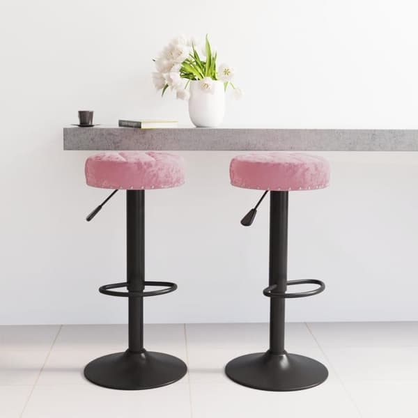 vidaXL barstole 2 stk. fløjl pink