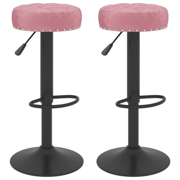 vidaXL barstole 2 stk. fløjl pink