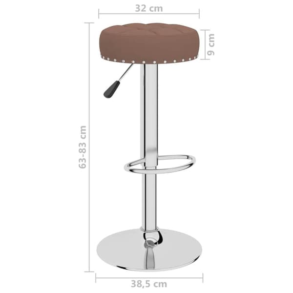 vidaXL barstole 2 stk. stof brun