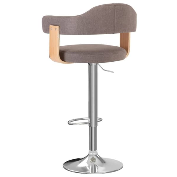 vidaXL Barstolar 2 st taupe böjträ och tyg