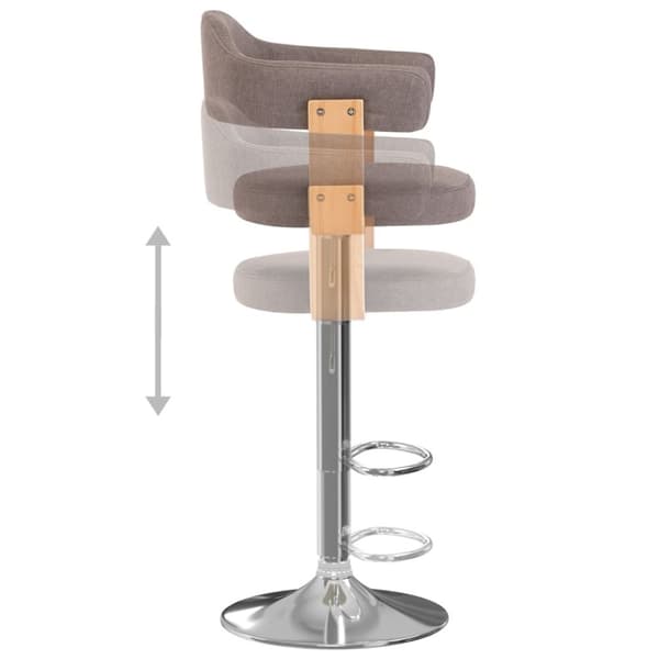 vidaXL Barstolar 2 st taupe böjträ och tyg
