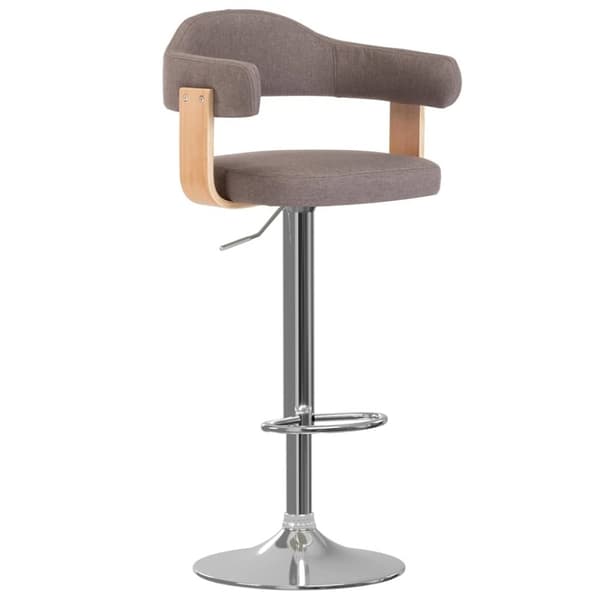 vidaXL Barstolar 2 st taupe böjträ och tyg