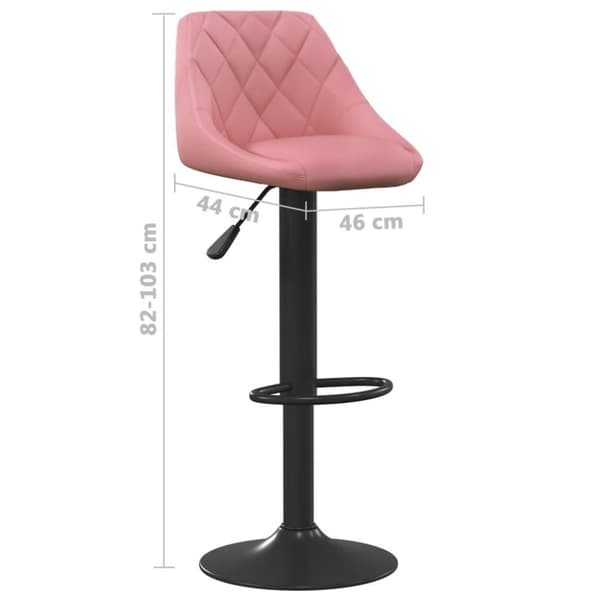 vidaXL Barstolar 2 st rosa sammet