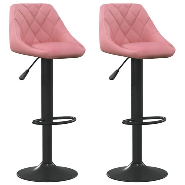 vidaXL Barstolar 2 st rosa sammet