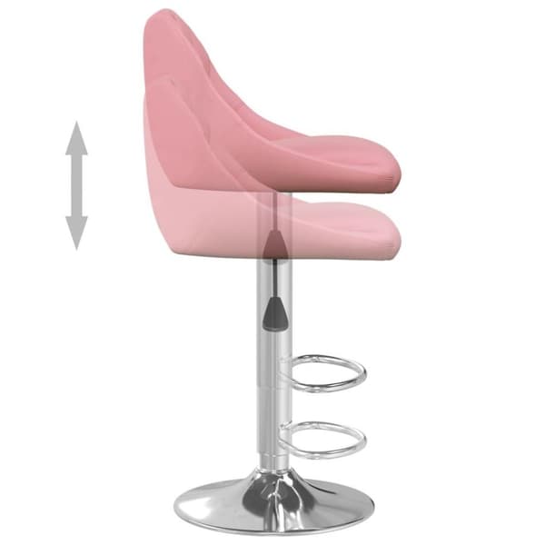 vidaXL Barstolar 2 st rosa sammet