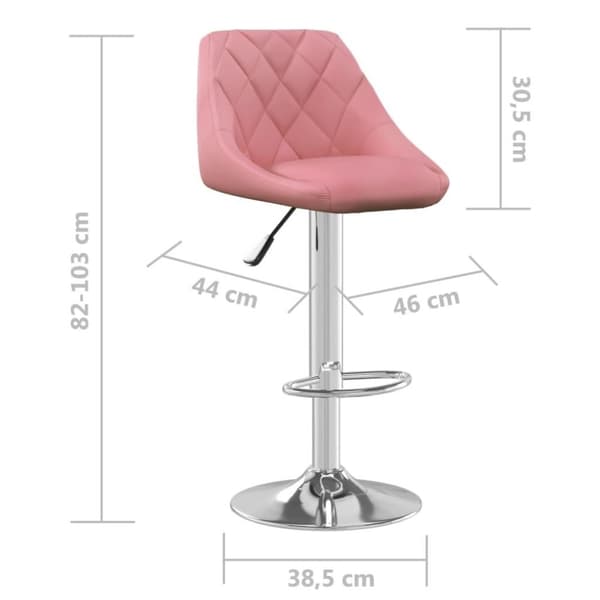 vidaXL Barstolar 2 st rosa sammet