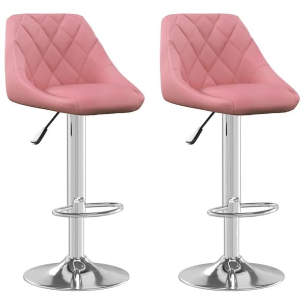 vidaXL Barstolar 2 st rosa sammet