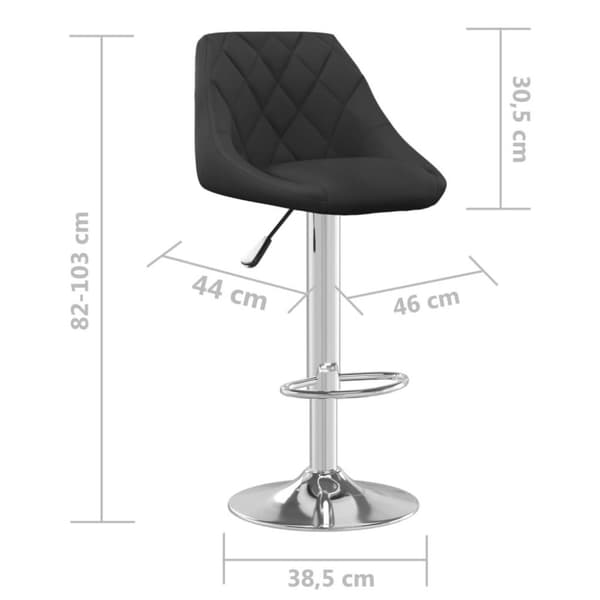 vidaXL Barstolar 2 st svart sammet