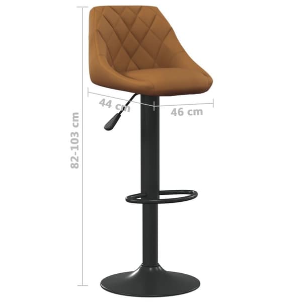 vidaXL Barstolar 2 st brun sammet