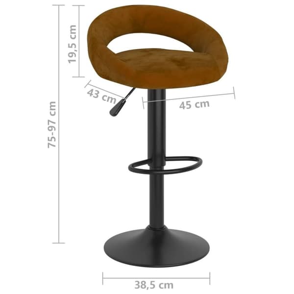 vidaXL Barstolar 2 st brun sammet