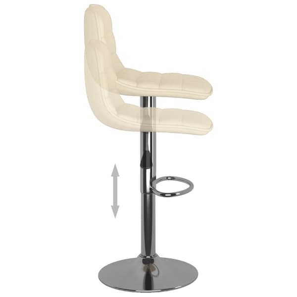 vidaXL barstole 2 stk. stof cremefarvet