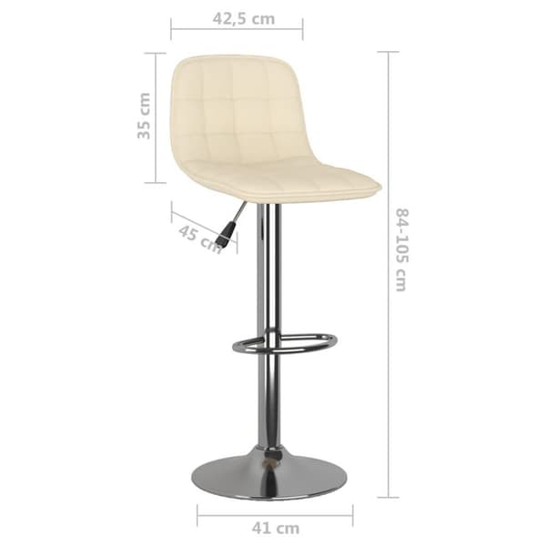 vidaXL barstole 2 stk. stof cremefarvet