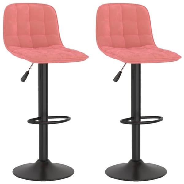 vidaXL Barstolar 2 st rosa sammet