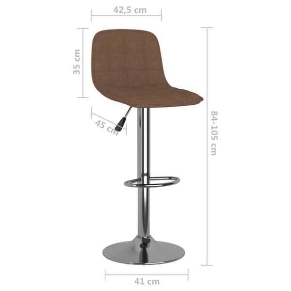 vidaXL barstole 2 stk. stof brun