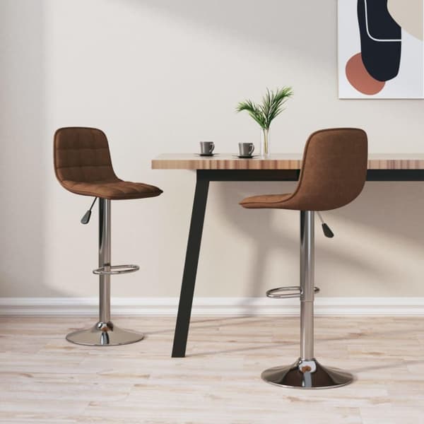 vidaXL barstole 2 stk. stof brun