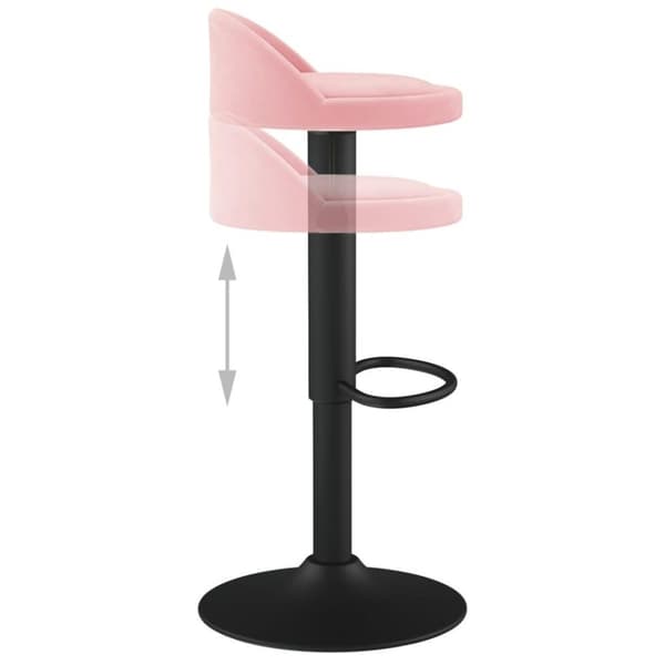 vidaXL Barstolar 2 st rosa sammet