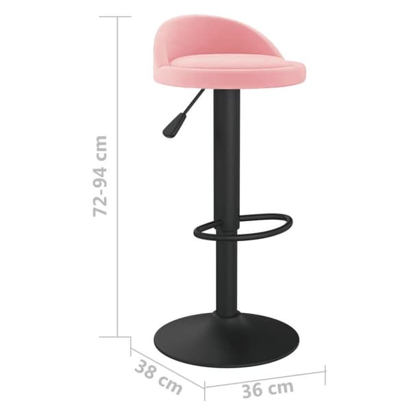 vidaXL Barstolar 2 st rosa sammet