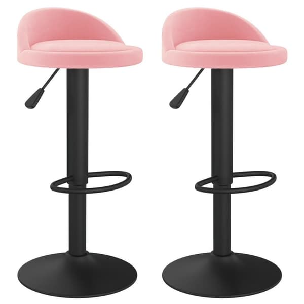 vidaXL Barstolar 2 st rosa sammet