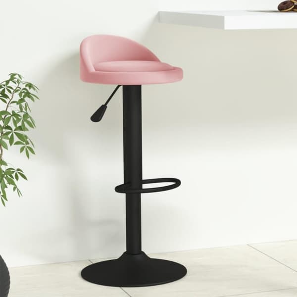 vidaXL Barstol rosa sammet