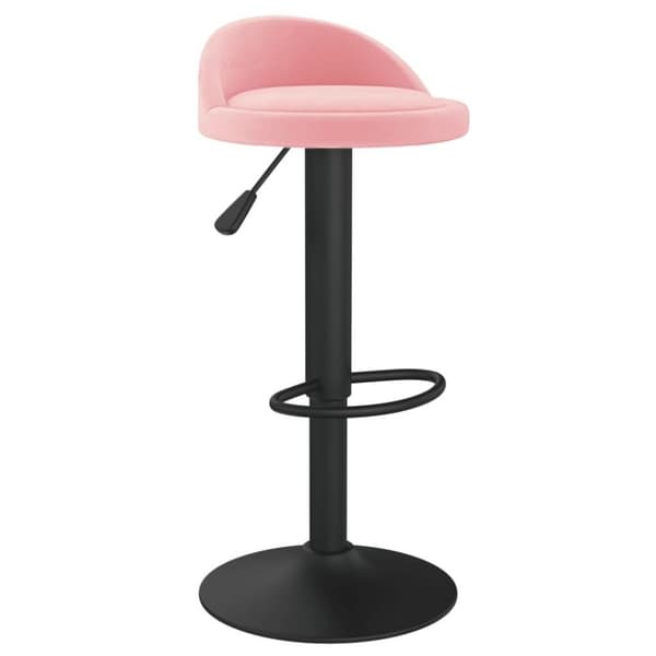vidaXL Barstol rosa sammet