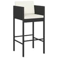 Miniatyrbillede 3 af 9: vidaXL barstole 2 stk. med hynder polyrattan sort