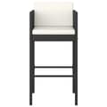 Miniatyrbillede 4 af 9: vidaXL barstole 2 stk. med hynder polyrattan sort