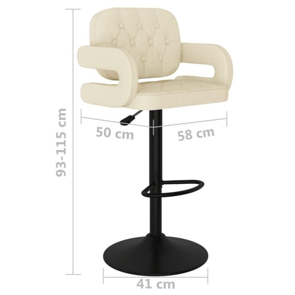 vidaXL barstole 2 stk. stof cremefarvet