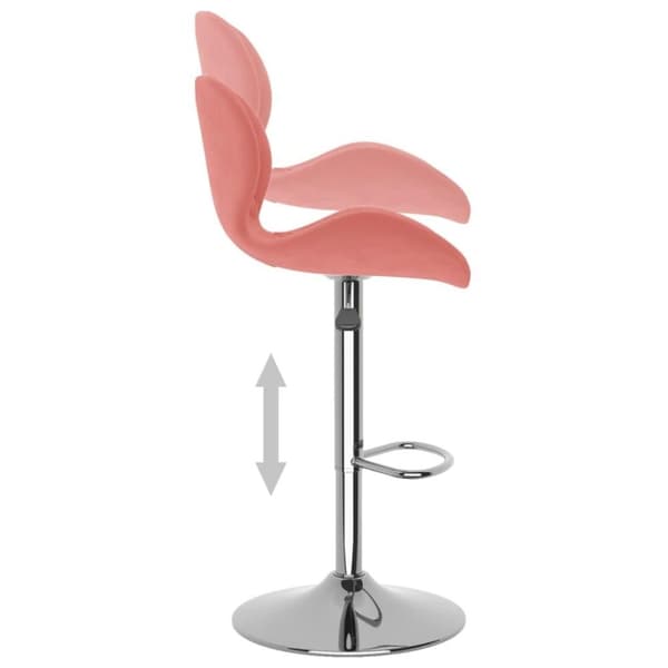 vidaXL Barstolar 2 st rosa sammet