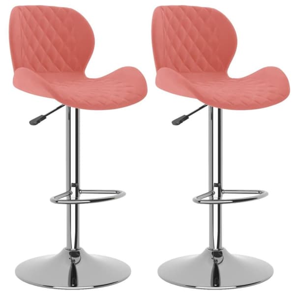 vidaXL Barstolar 2 st rosa sammet
