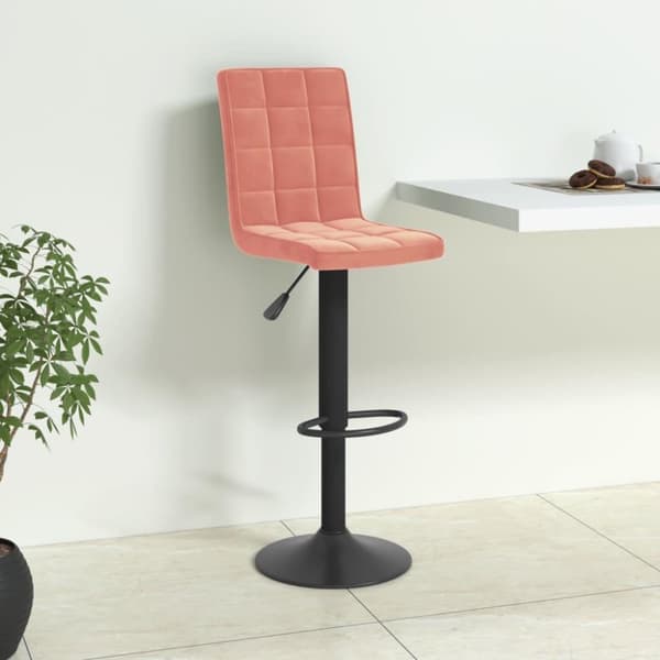 vidaXL Barstol rosa sammet