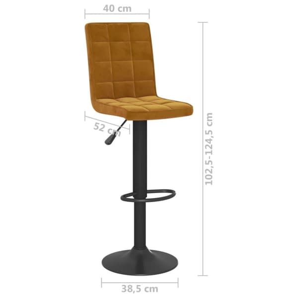 vidaXL Barstolar 2 st brun sammet