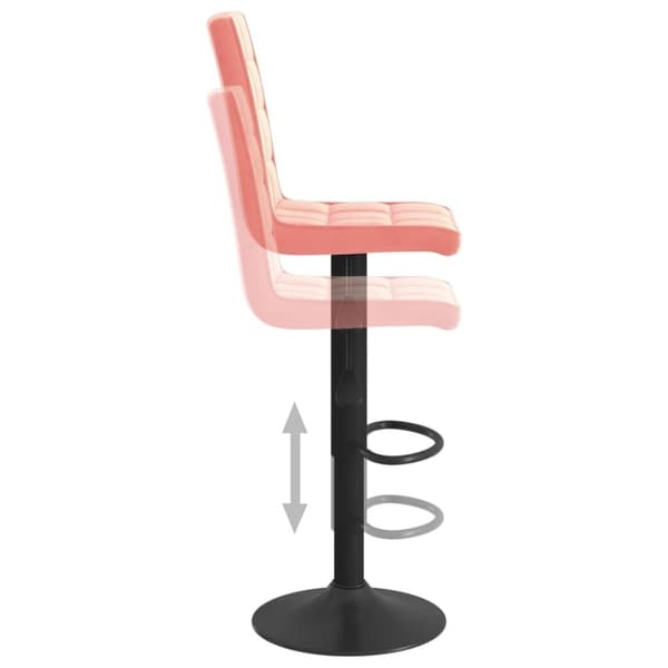 vidaXL Barstolar 2 st rosa sammet