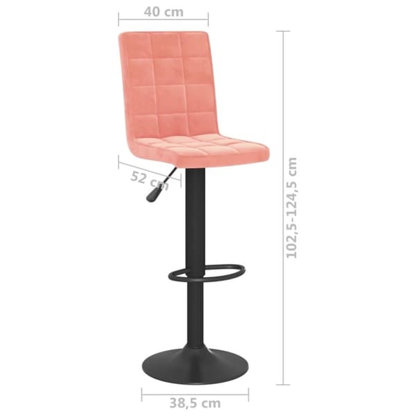 vidaXL Barstolar 2 st rosa sammet