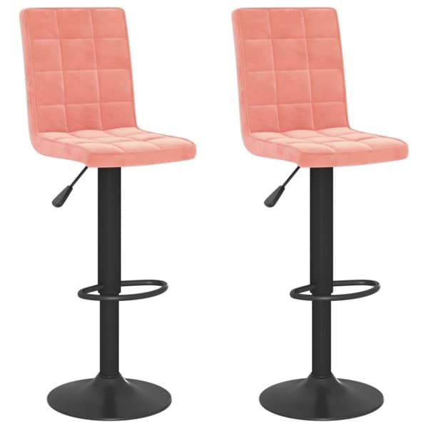 vidaXL Barstolar 2 st rosa sammet