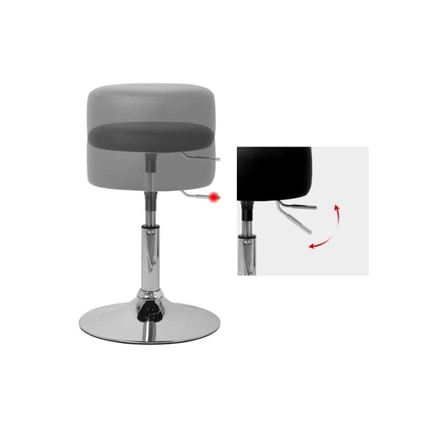 ML-Design Make-up jakkara Musta valmistettu kromatuista teräksestä, istuin jakkara pyöreä Ø33cm, pukeutumispöytä jakkara Säädettävä 52-65 cm, pyörivä