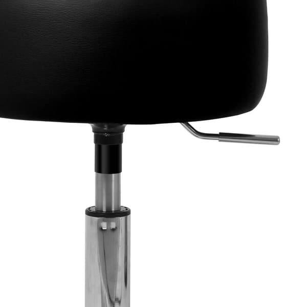 ML-Design Make-up jakkara Musta valmistettu kromatuista teräksestä, istuin jakkara pyöreä Ø33cm, pukeutumispöytä jakkara Säädettävä 52-65 cm, pyörivä