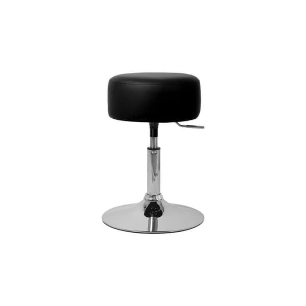ML-Design Make-up jakkara Musta valmistettu kromatuista teräksestä, istuin jakkara pyöreä Ø33cm, pukeutumispöytä jakkara Säädettävä 52-65 cm, pyörivä