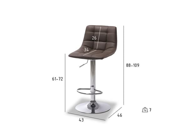 2 x Missi barstol mörkbrunt PU-läder.