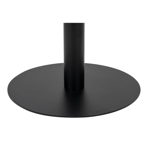 Bolzano barbord Ø70 cm marmor-look, svarta ben, vit.