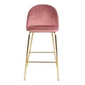 Miniatyrbilde 3 av 4: 2 x Laust barstol rosa velur, ben i messing look.