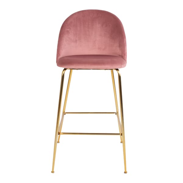 2 x Laust barstol rosa velur, ben i messing look.