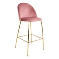 Miniatyrbilde 1 av 4: 2 x Laust barstol rosa velur, ben i messing look.