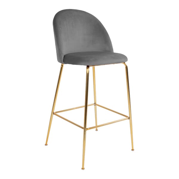 2 x Laust barstol velour, grå, messing.