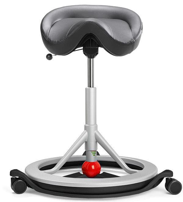 Ergonomisk Sadelstol - Backapp 2.0 Smart Med Hjul - Läder