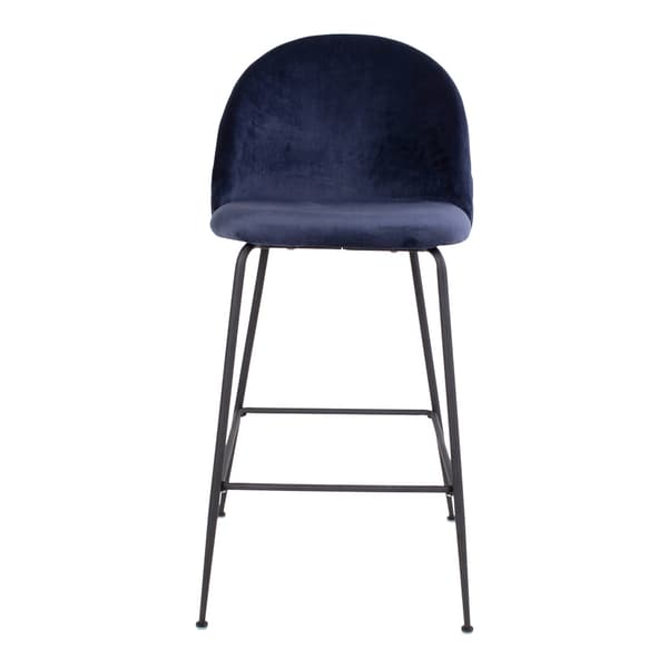 2 x Laust barstol blå velour, svarta ben.