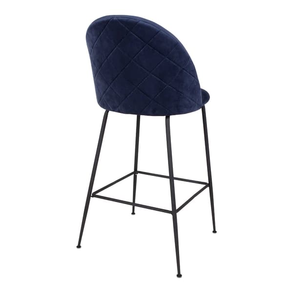 2 x Laust barstol blå velour, svarta ben.