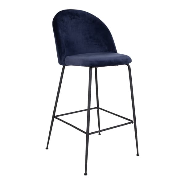 2 x Laust barstol blå velur, svarte ben.